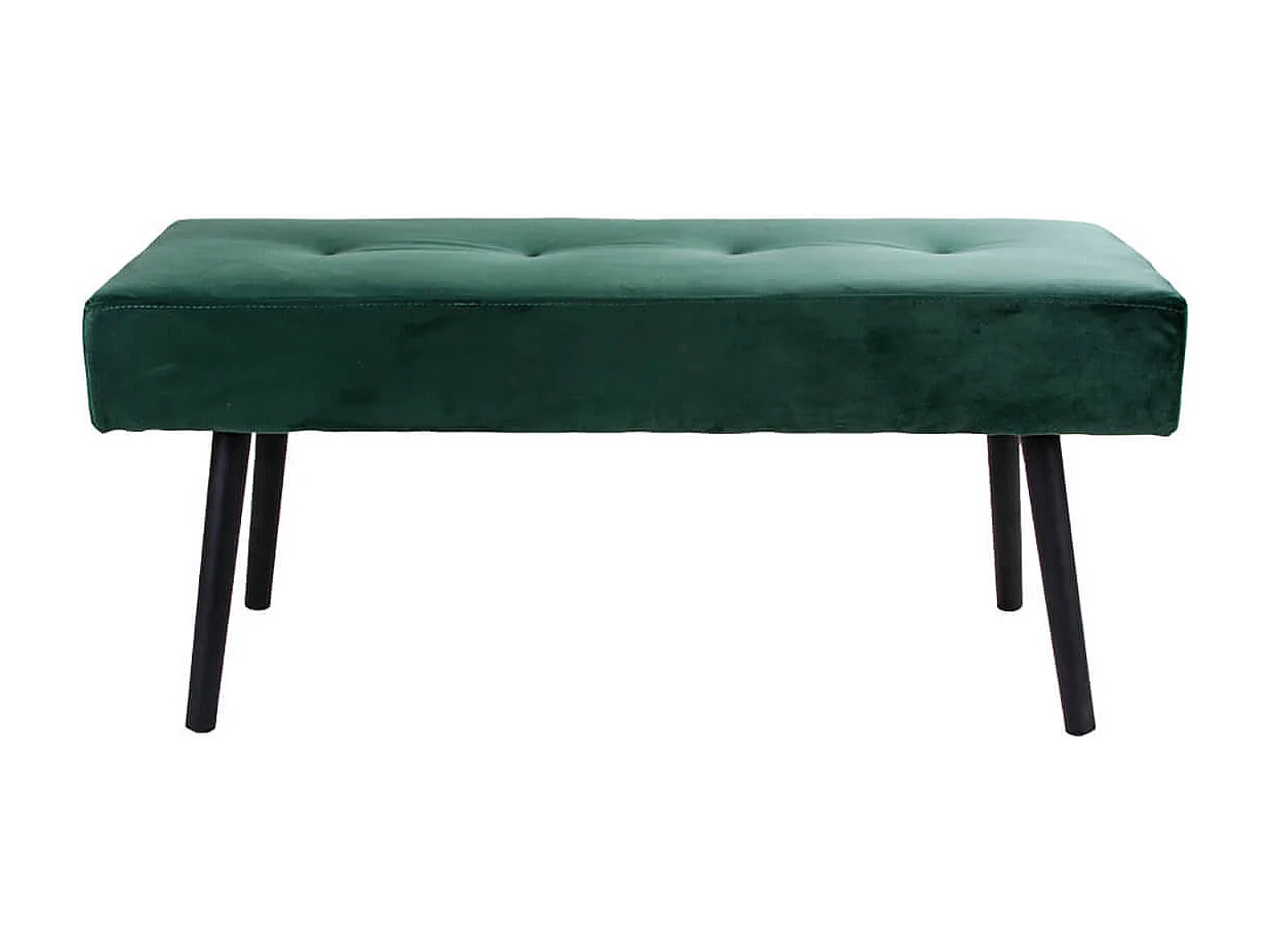 GEMINA - Banc 2 Places Velours Vert Foncé et Pieds Métal