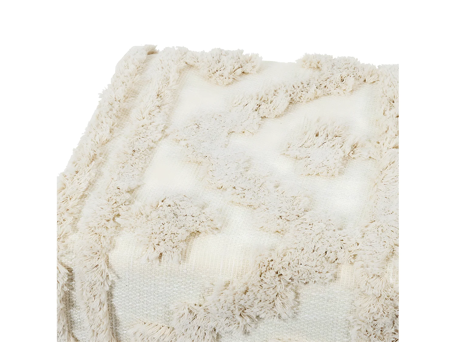 SKULLY - Banc Scandinave Beige Motifs Imitation Fourrure