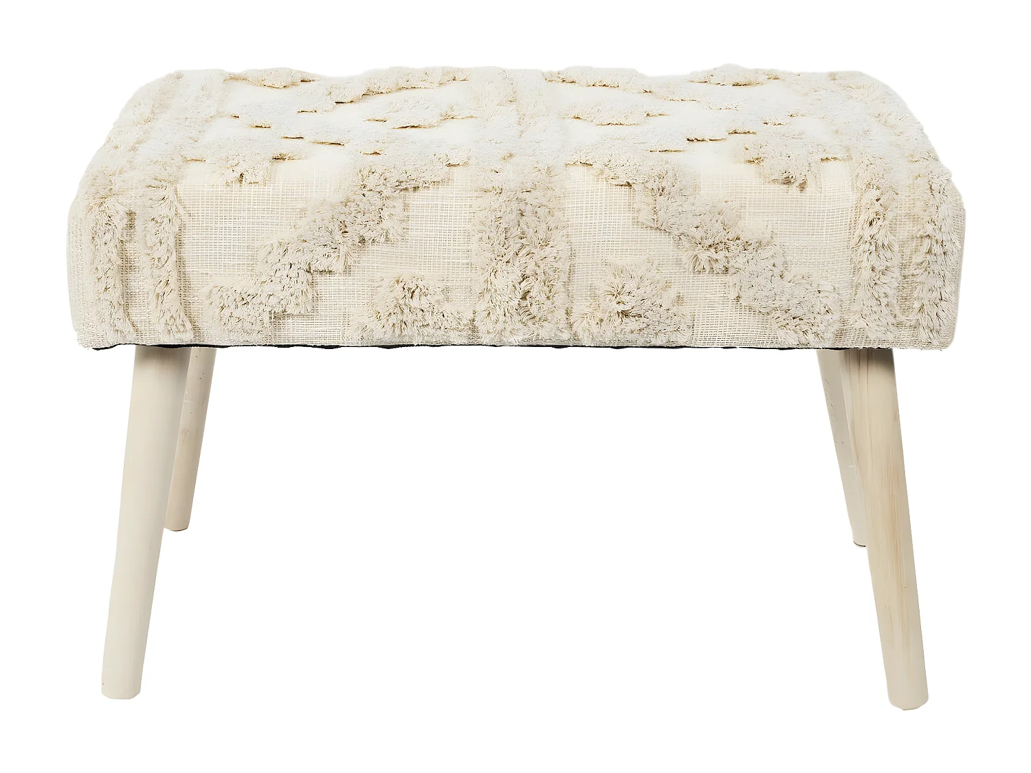 SKULLY - Banc Scandinave Beige Motifs Imitation Fourrure