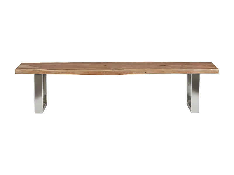 JAIPUR - Banc 160cm Acacia et Métal Chromé Piètement U