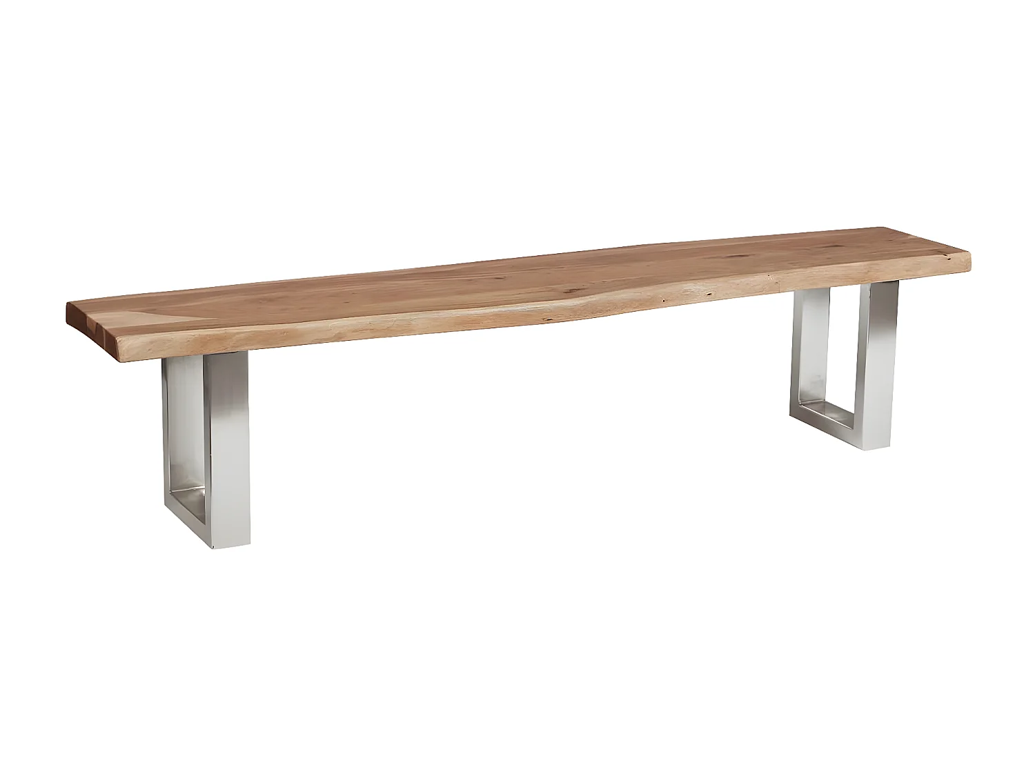 JAIPUR - Banc 160cm Acacia et Métal Chromé Piètement U