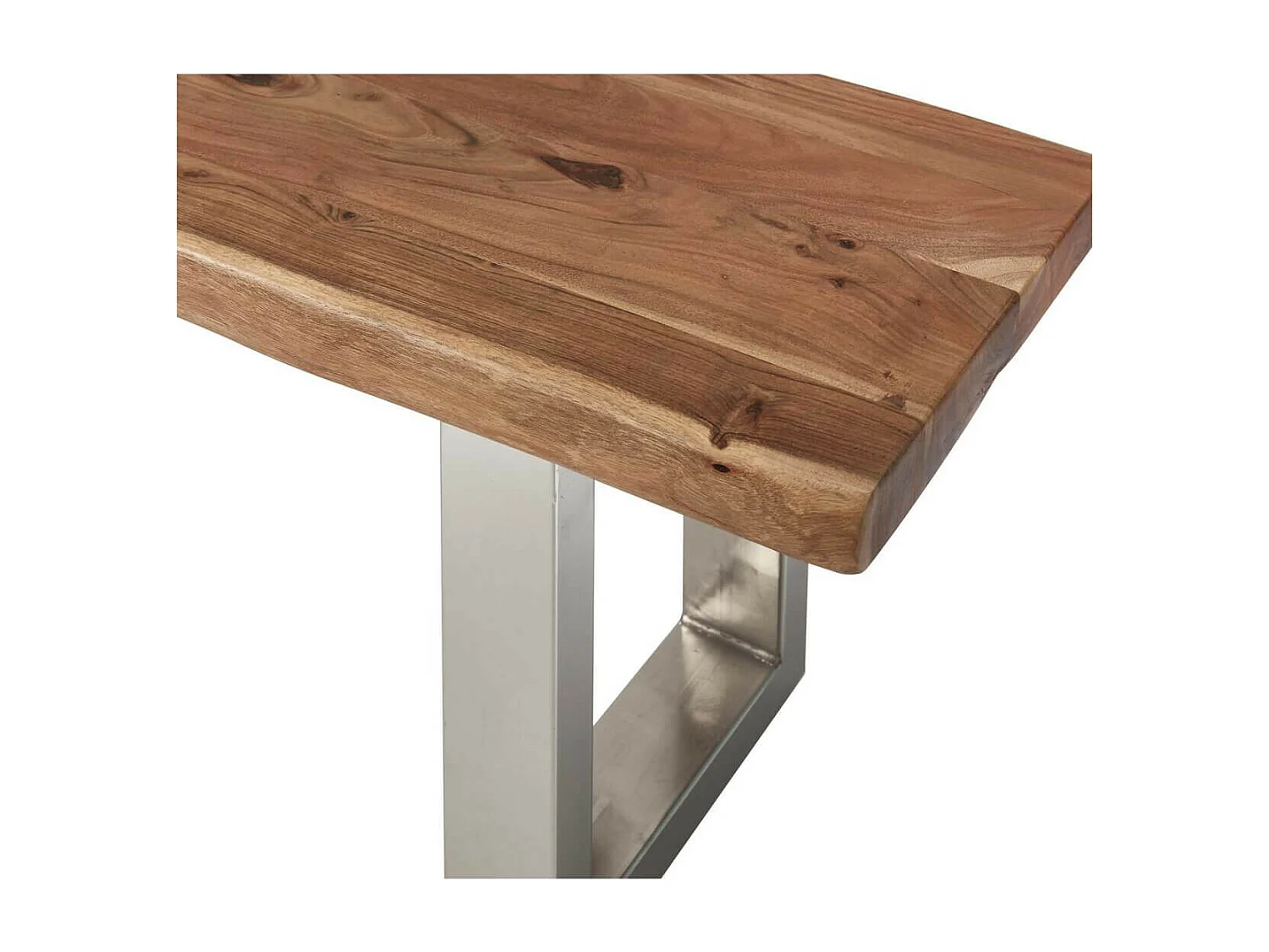 JAIPUR - Banc 160cm Acacia et Métal Chromé Piètement U