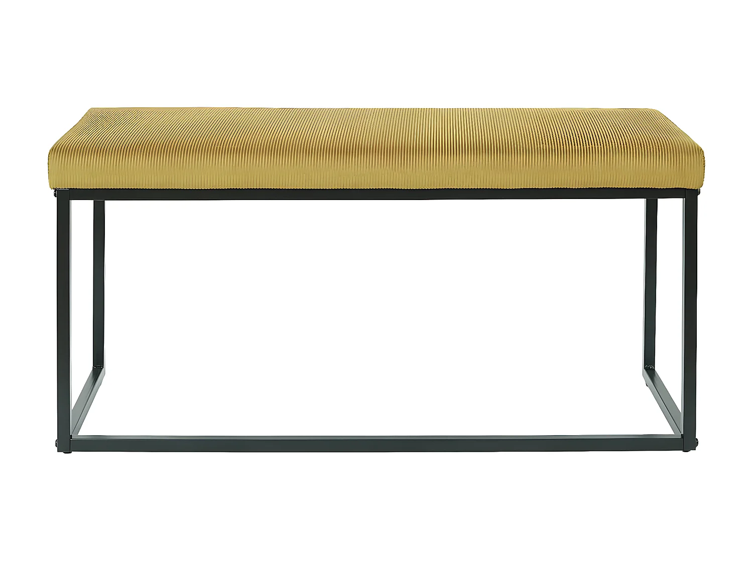 ALESSIA - Banc avec Assise Velours Côtelé Jaune Moutarde