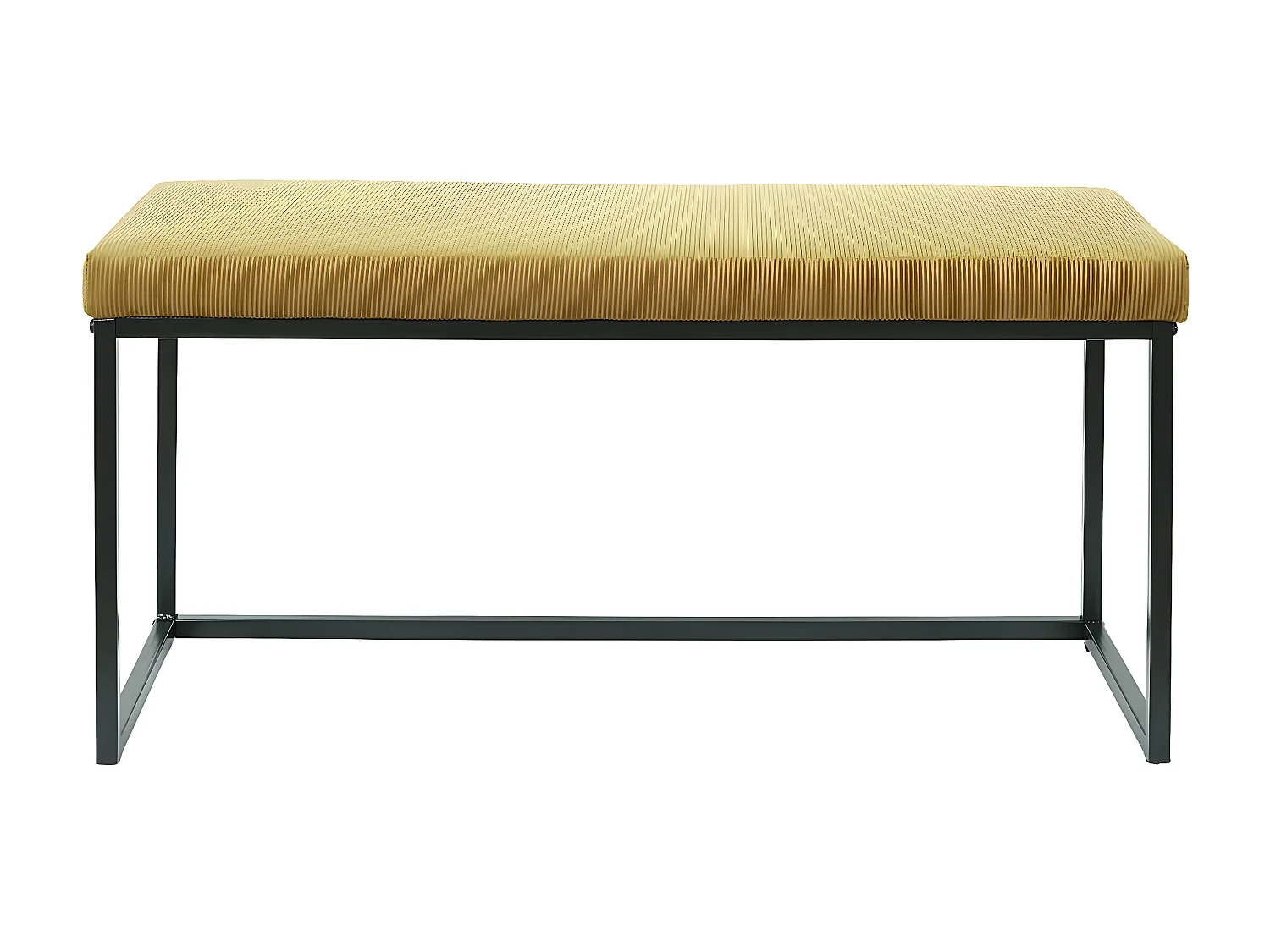 ALESSIA - Banc avec Assise Velours Côtelé Jaune Moutarde