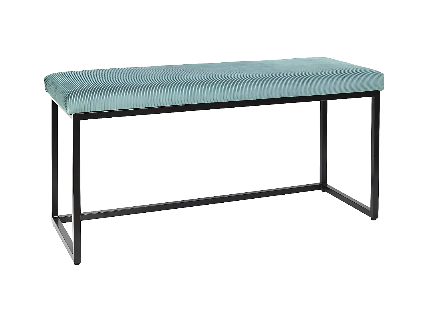 ALESSIA - Banc avec Assise Velours Côtelé Bleu Canard