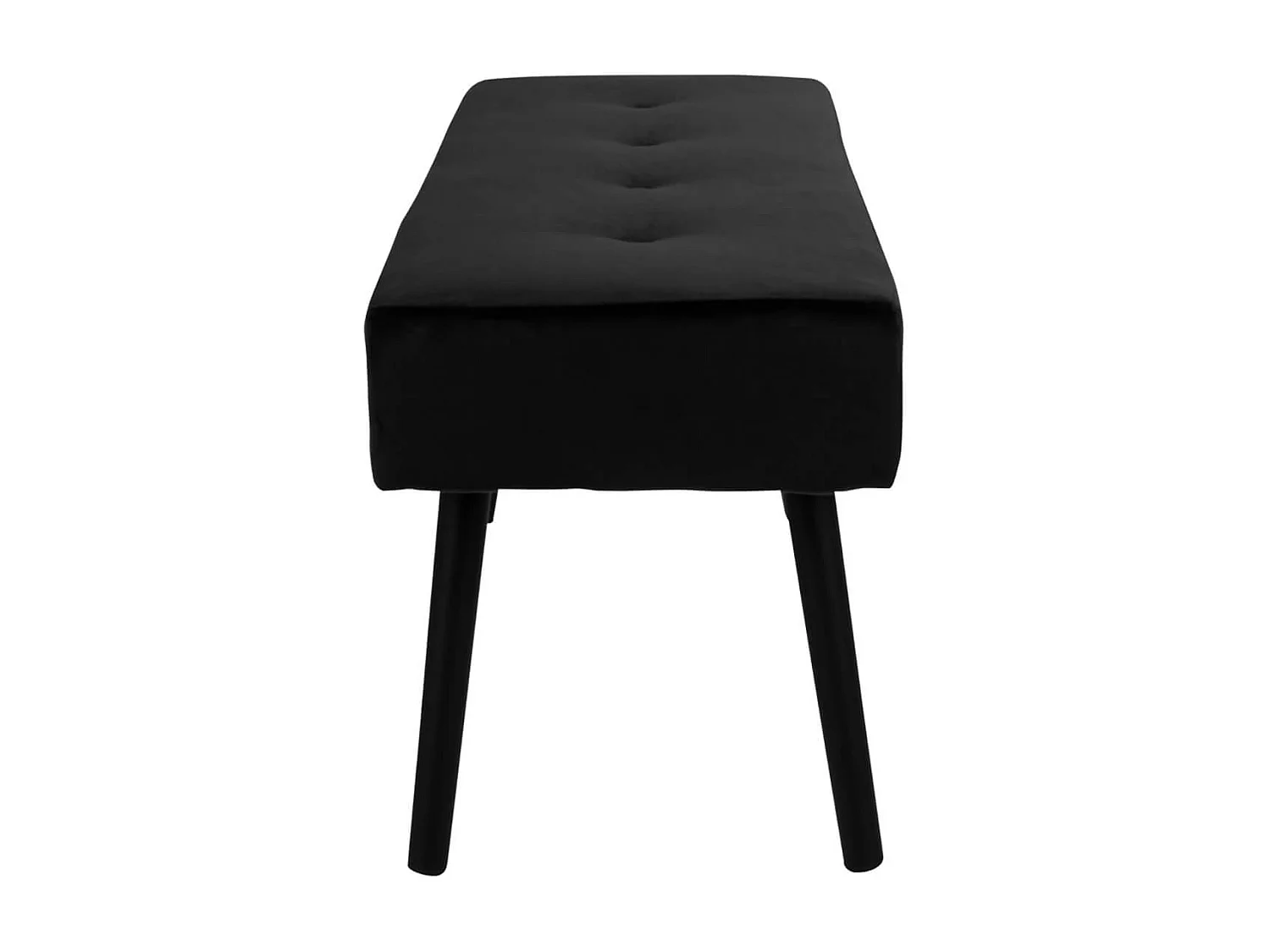 GEMINA - Banc 2 Places Velours Noir et Pieds Métal