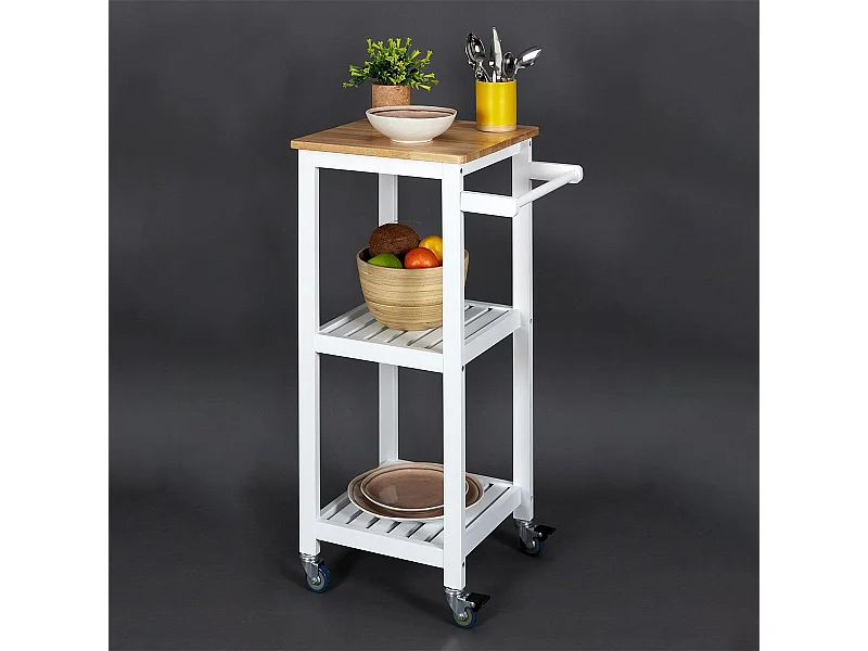 KWAT - Desserte à Roulettes Blanche 3 Niveaux