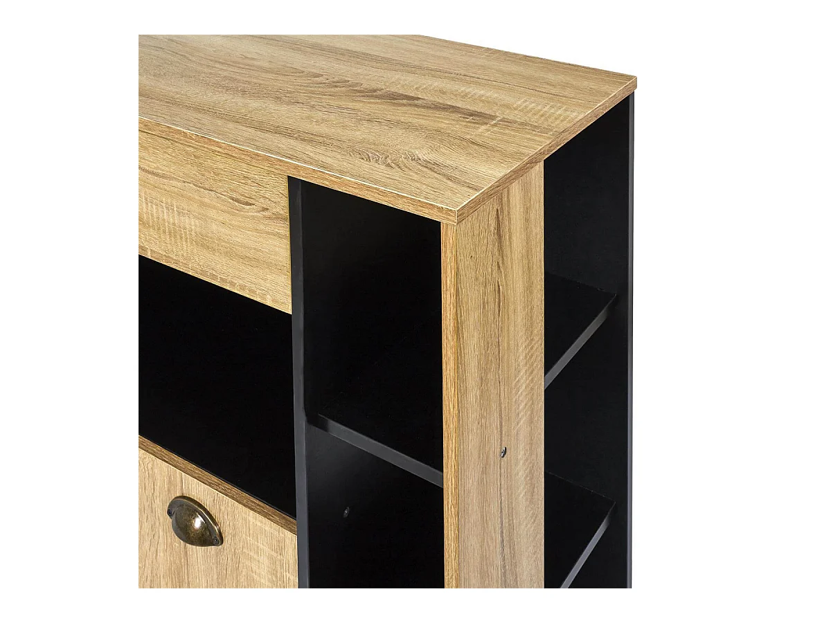 DINAJ - Desserte à Roulettes Multi-Rangement Aspect Bois