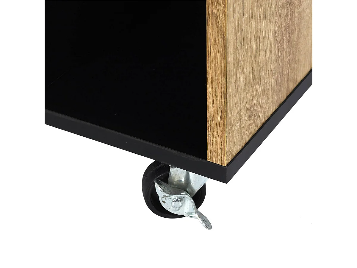 DINAJ - Desserte à Roulettes Multi-Rangement Aspect Bois