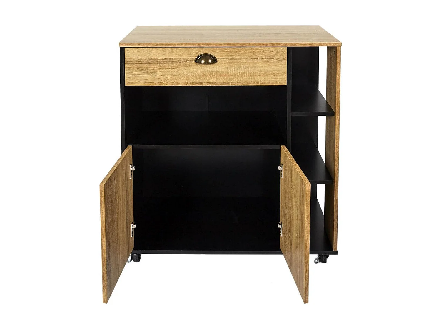 DINAJ - Desserte à Roulettes Multi-Rangement Aspect Bois