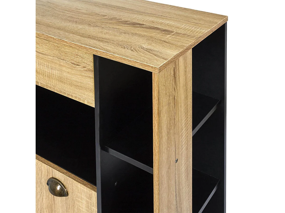 DINAJ - Desserte à Roulettes Multi-Rangement Aspect Bois