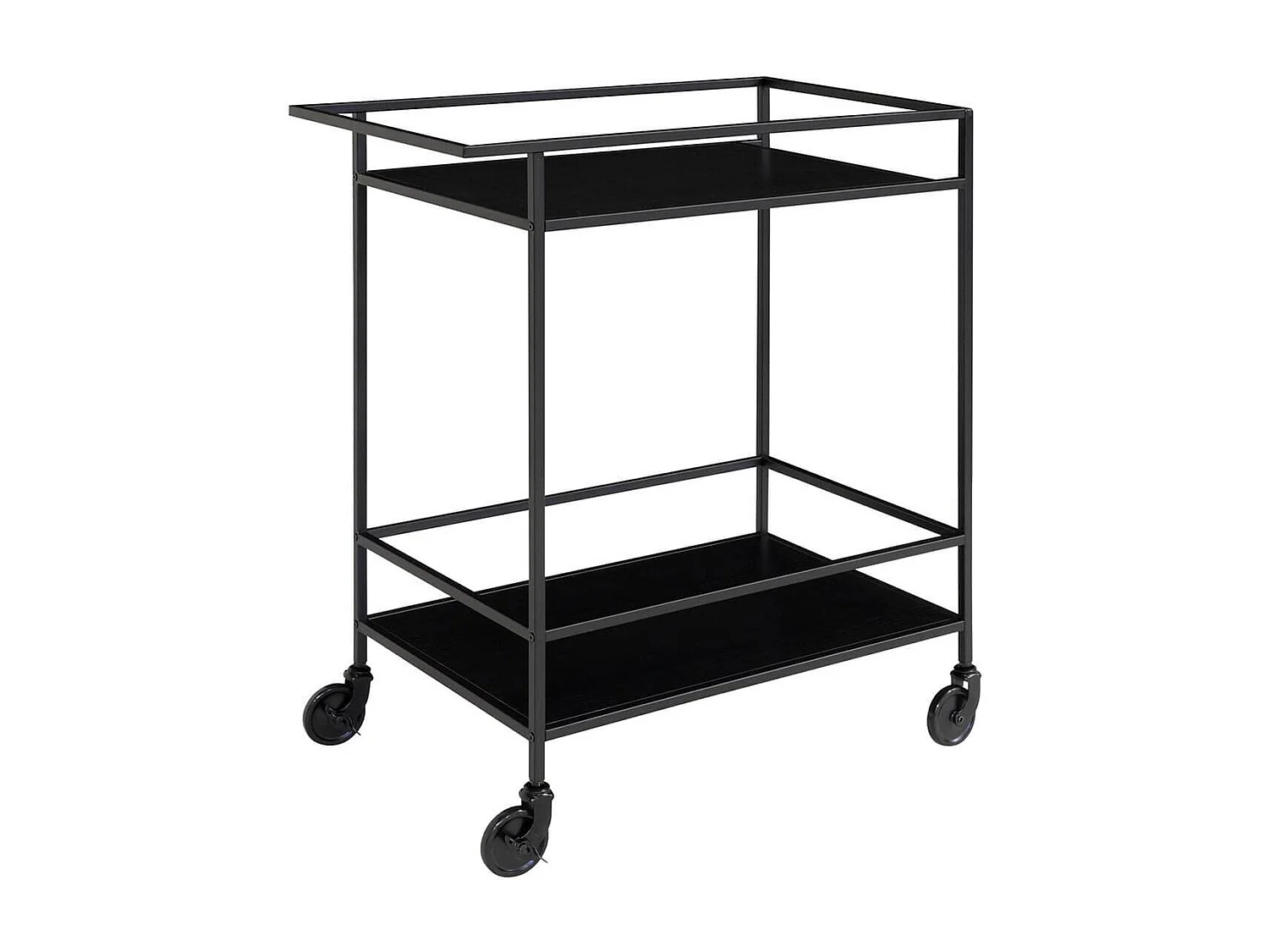 BRUZZI - Desserte sur Roulettes Acier et Plateaux Noirs