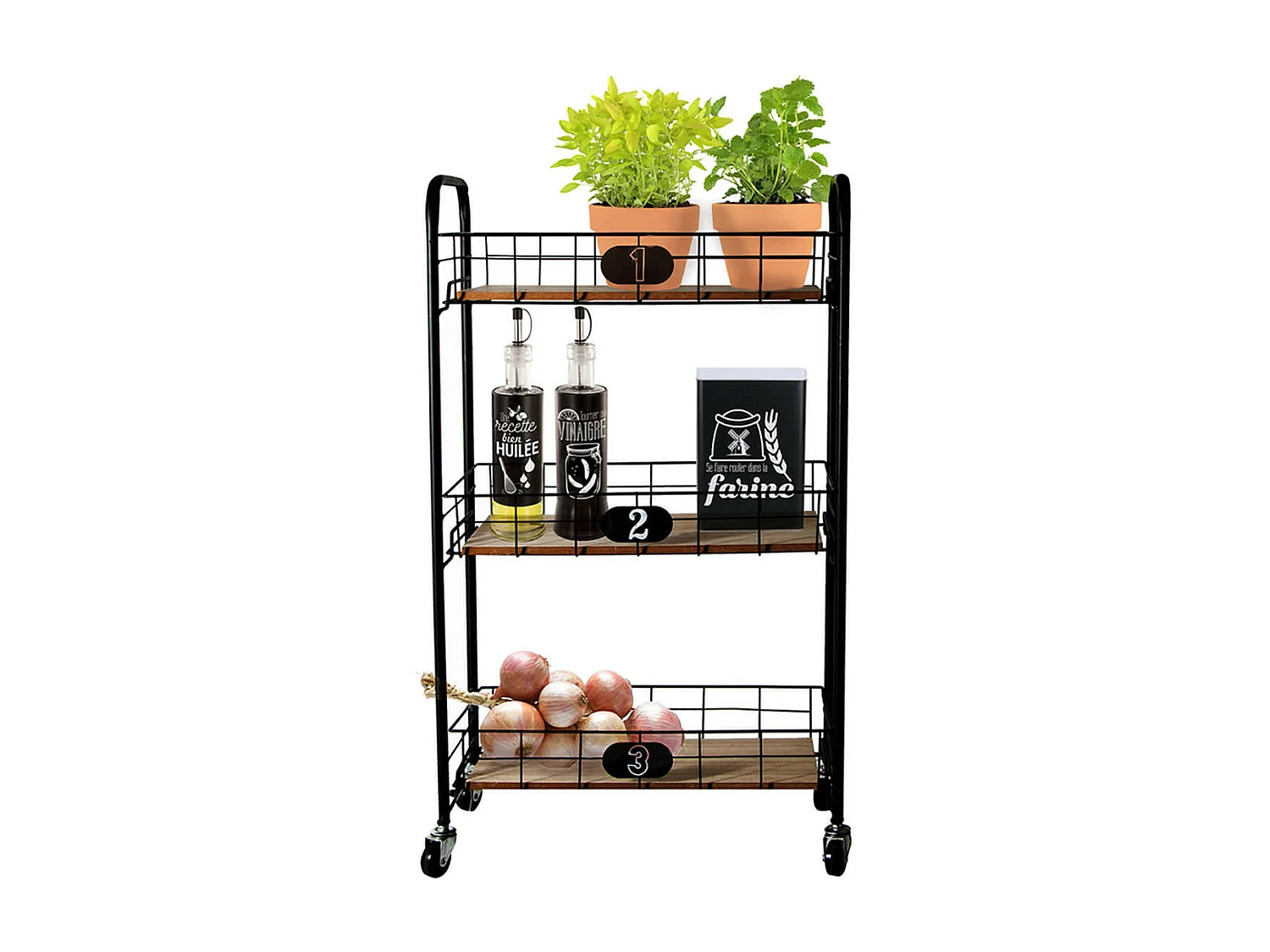 DELIZIA - Desserte à Roulettes 3 Bacs