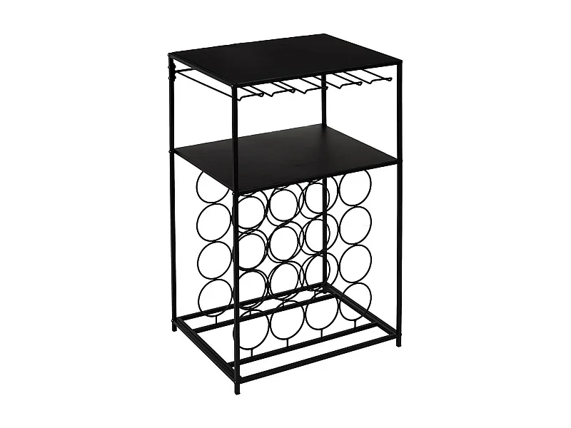 DIVEN - Desserte Porte-Bouteilles Métallique Noire