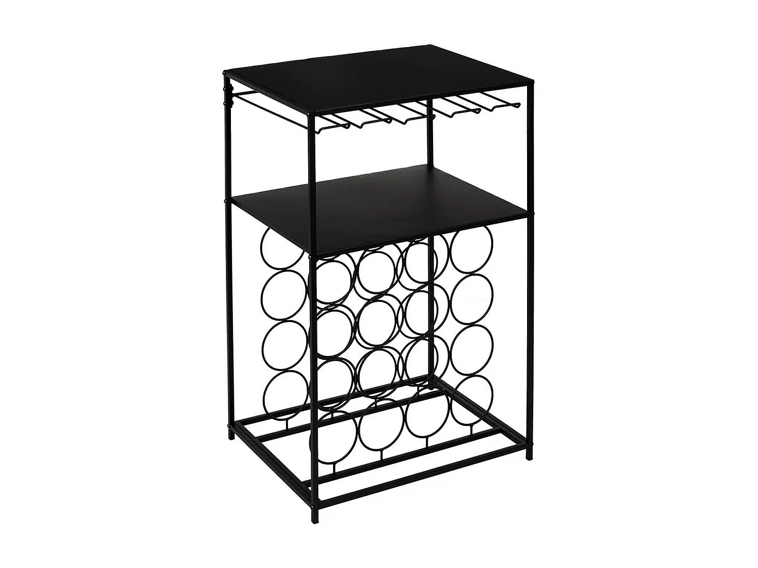 DIVEN - Desserte Porte-Bouteilles Métallique Noire