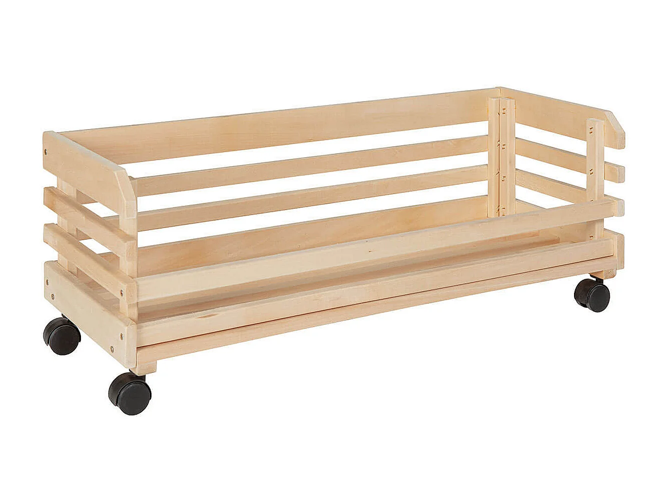 LEGUMES MAXI - Lot 3 Cageots Empilables Pin Massif sur Roulettes