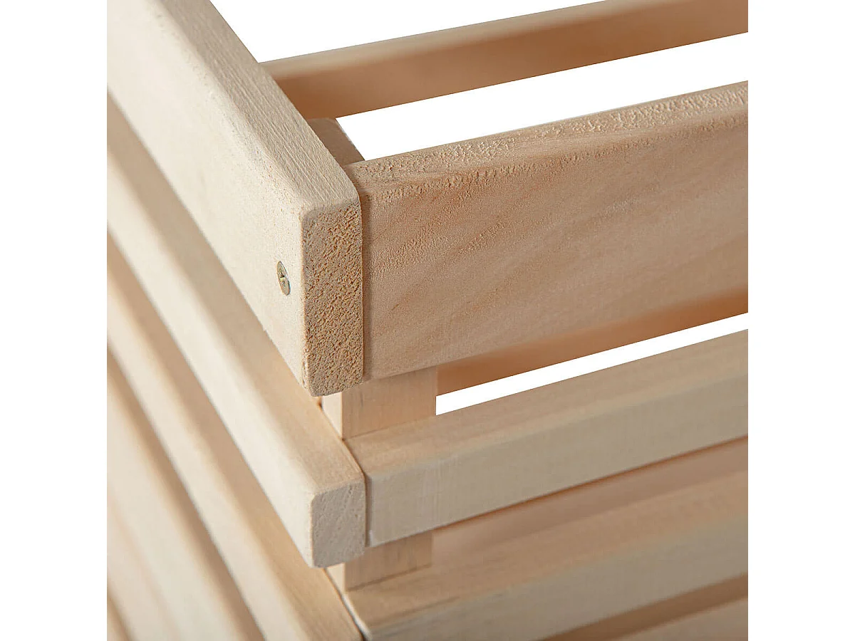 LEGUMES MAXI - Lot 3 Cageots Empilables Pin Massif sur Roulettes