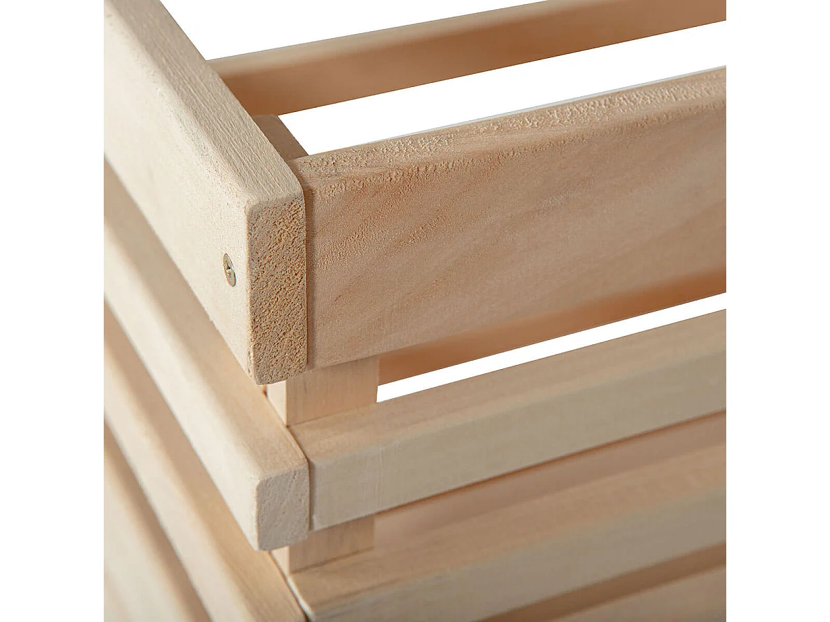 LEGUMES MAXI - Lot 3 Cageots Empilables Pin Massif sur Roulettes