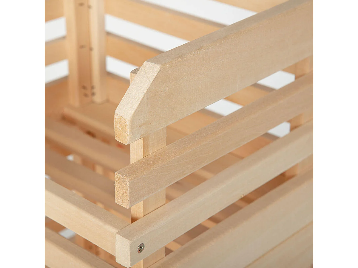 LEGUMES - Lot 3 Cageots Empilables Pin Massif sur Roulettes