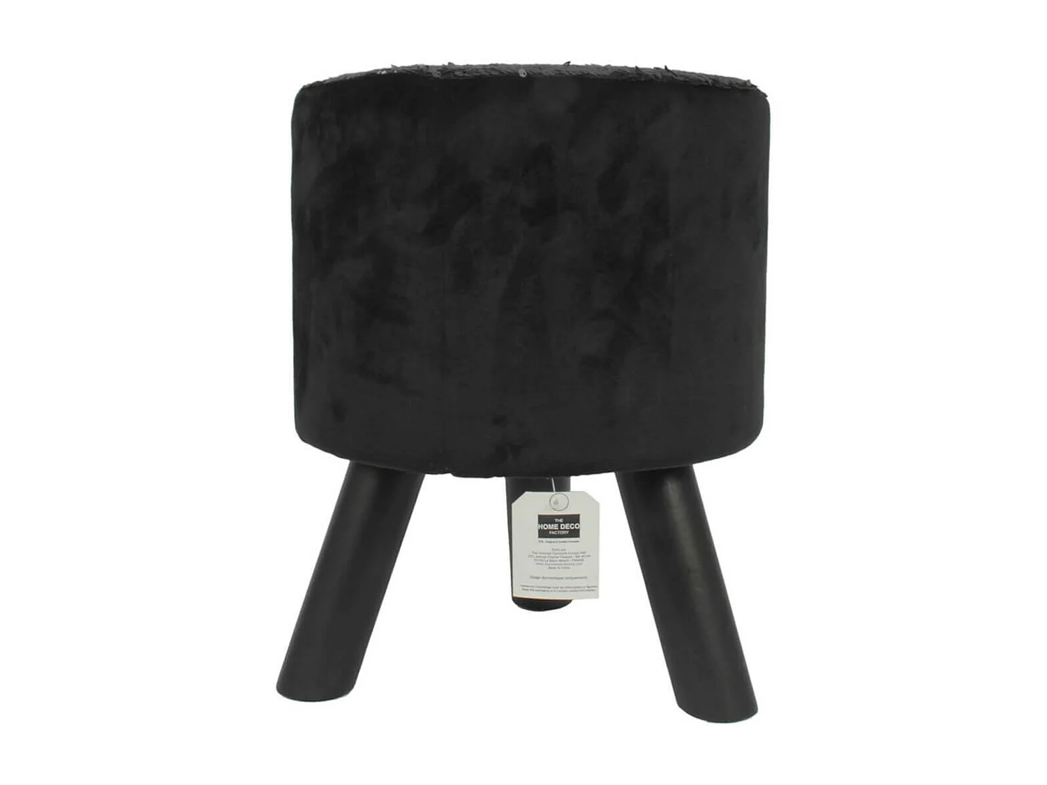 FLAKE - Tabouret Noir Rond avec Sequins Bleus et Argentés