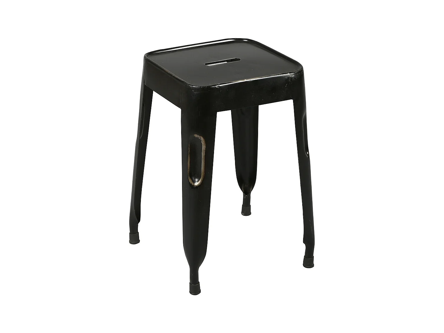 TOLGA - Tabouret Industriel Noir Aspect Vieilli