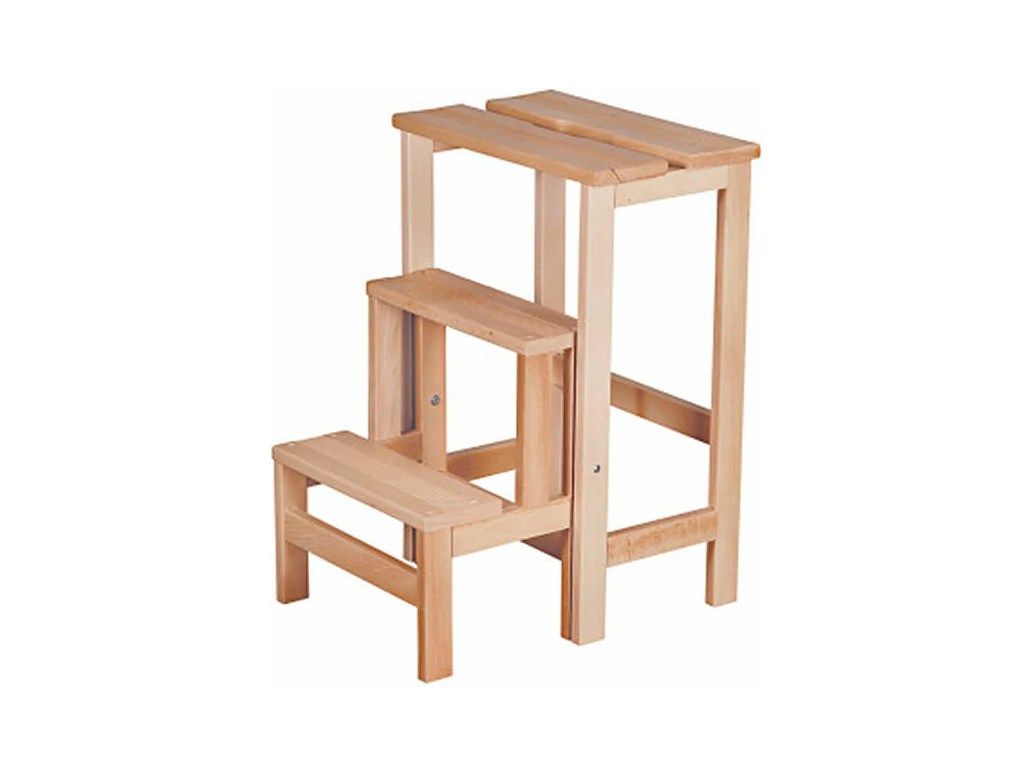 EUGENE - Tabouret Escabeau en hêtre vernis