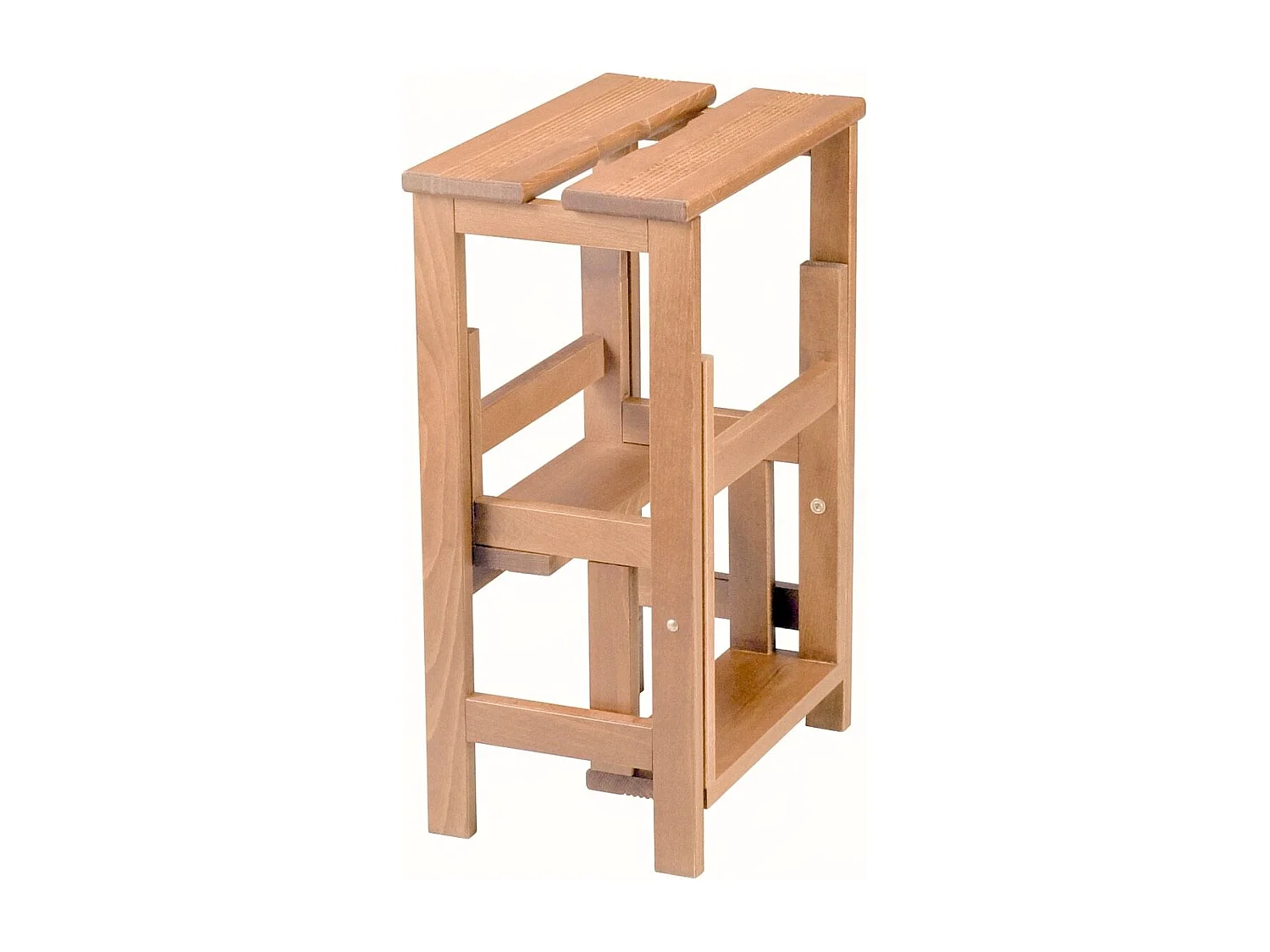 EUGENE - Tabouret Escabeau en hêtre vernis