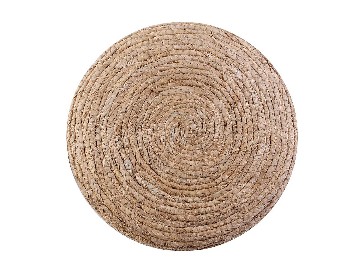 ESTANY - Lot de 2 Tabourets Tressés Naturel et Beige