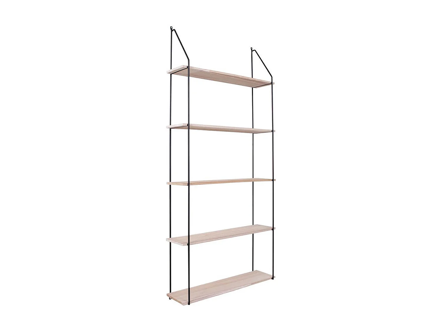 TAPIA - Etagère Murale 5 Niveaux Bois et Acier Noir