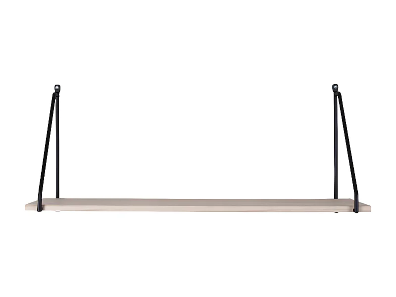 SALINAS - Etagère Murale Bois et Acier Noir