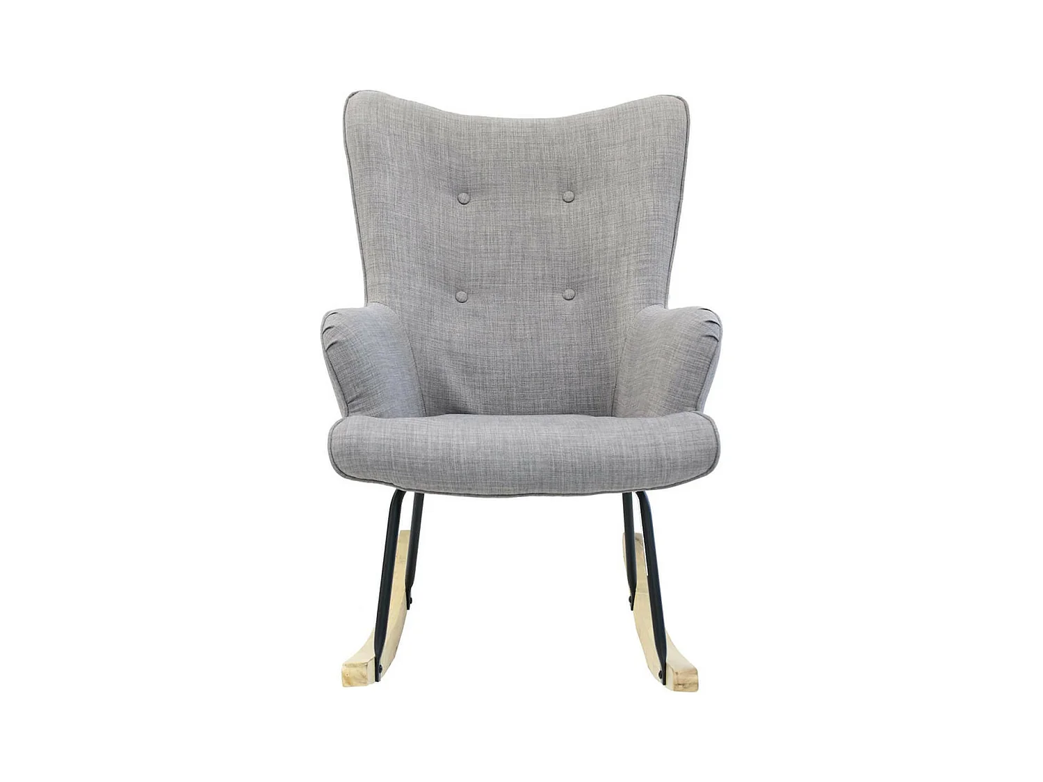 POHJA - Fauteuil à Bascule Gris Dossier Capitonné