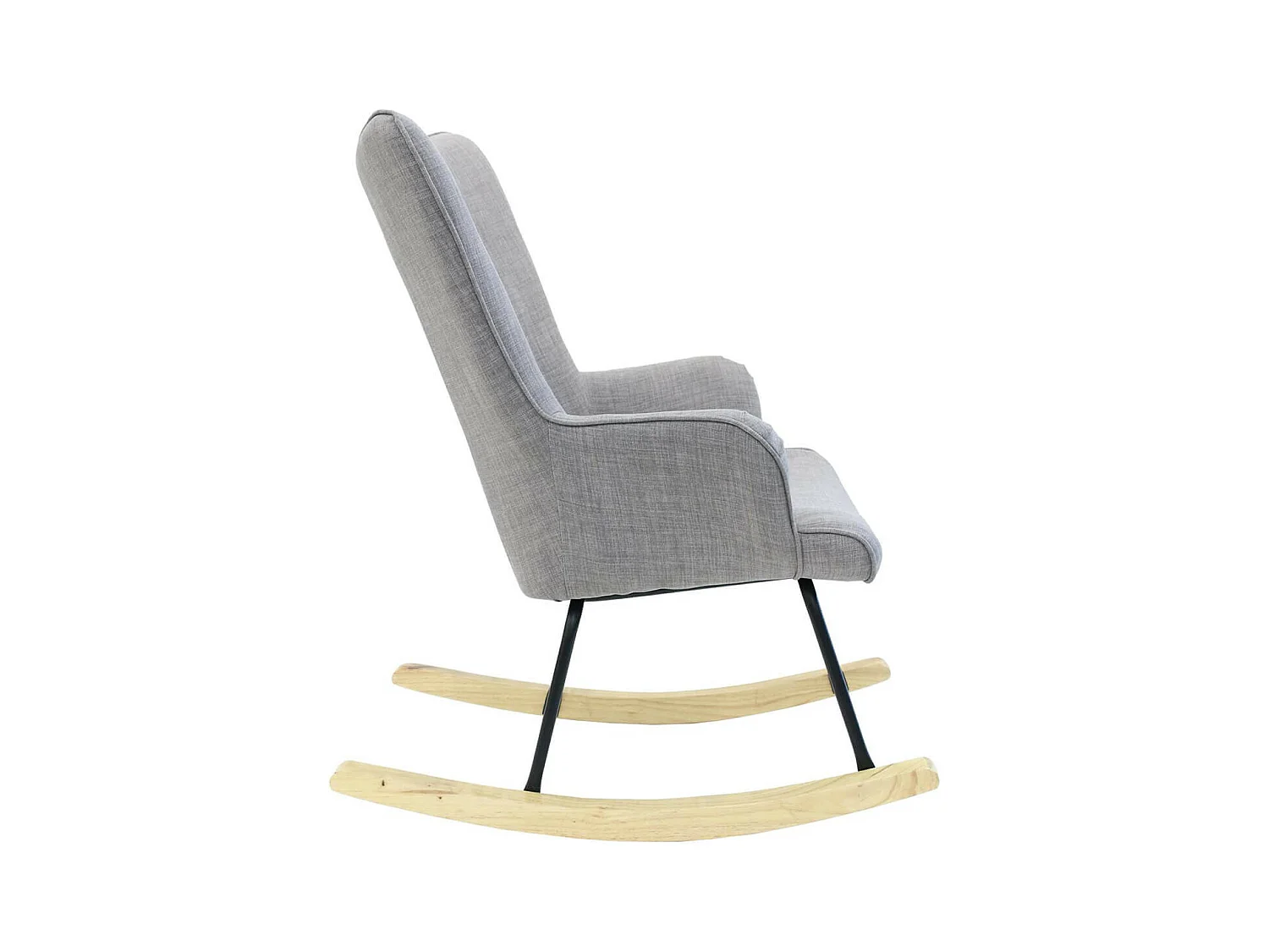 POHJA - Fauteuil à Bascule Gris Dossier Capitonné