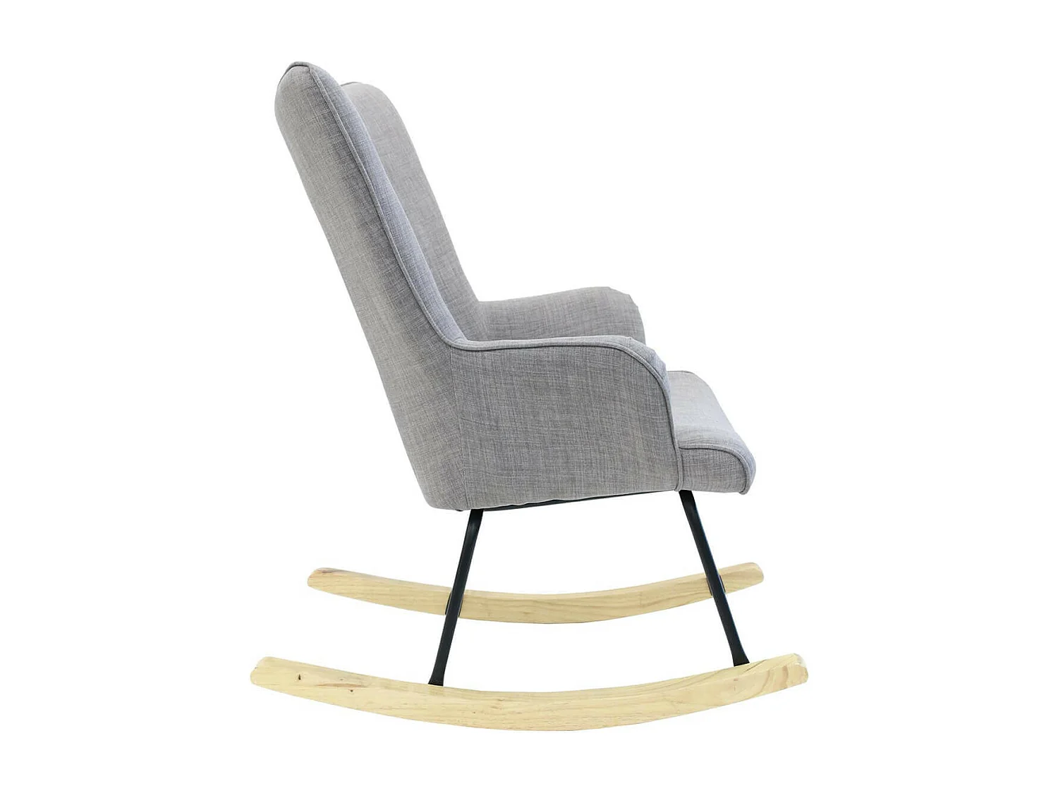 POHJA - Fauteuil à Bascule Gris Dossier Capitonné