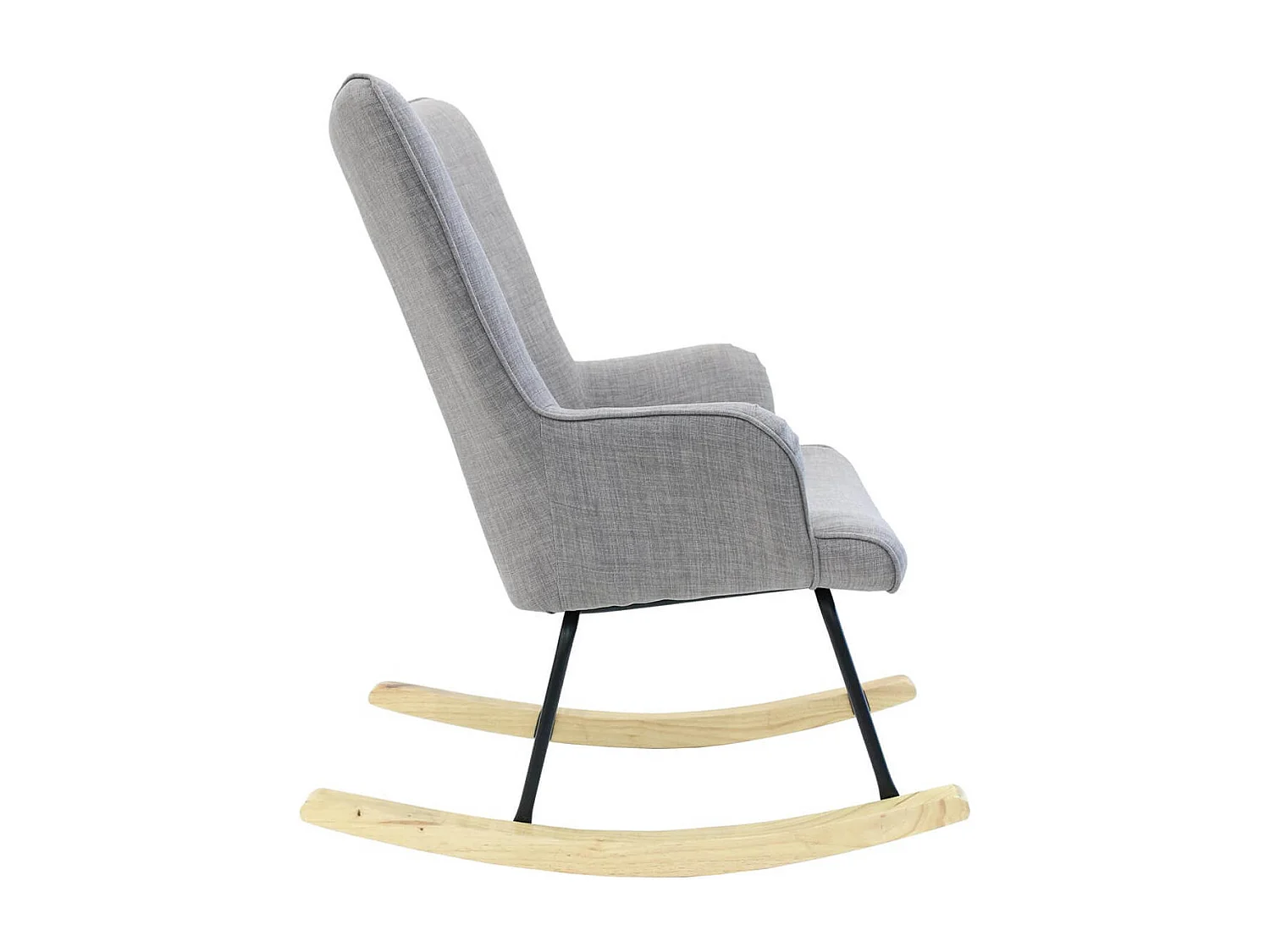 POHJA - Fauteuil à Bascule Gris Dossier Capitonné