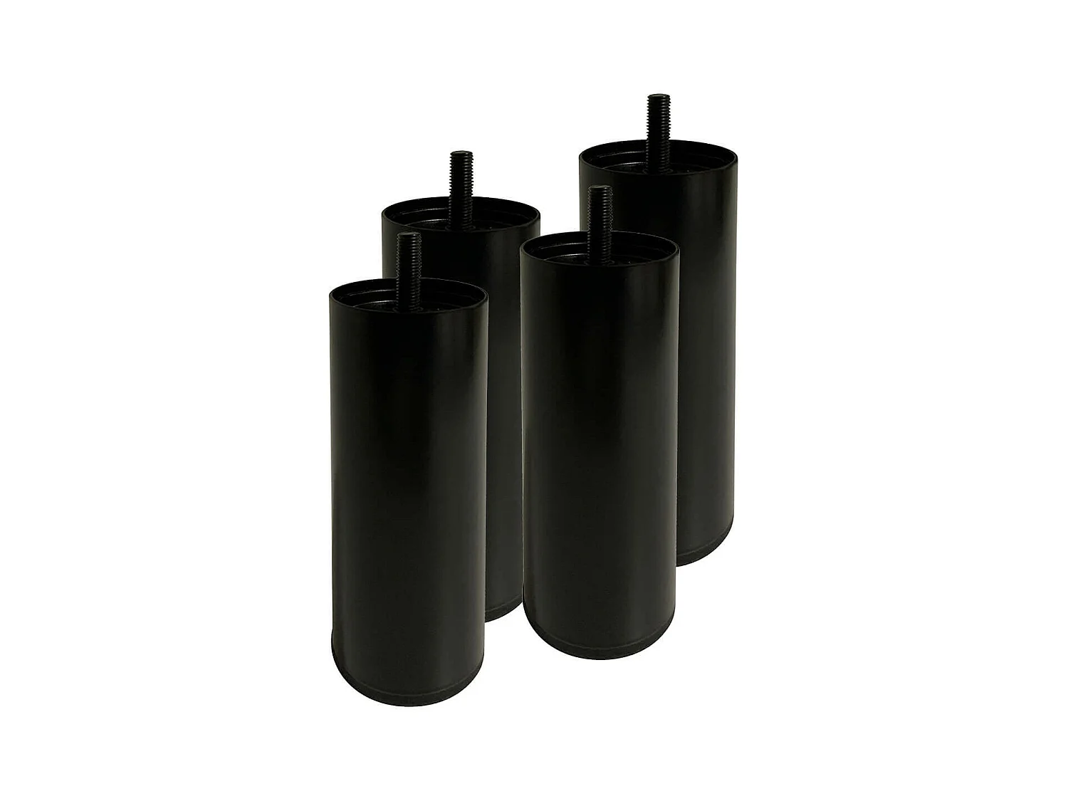 PILLAR - Jeu de 4 Pieds Métalliques Noir 15cm pour Sommier Tapissier
