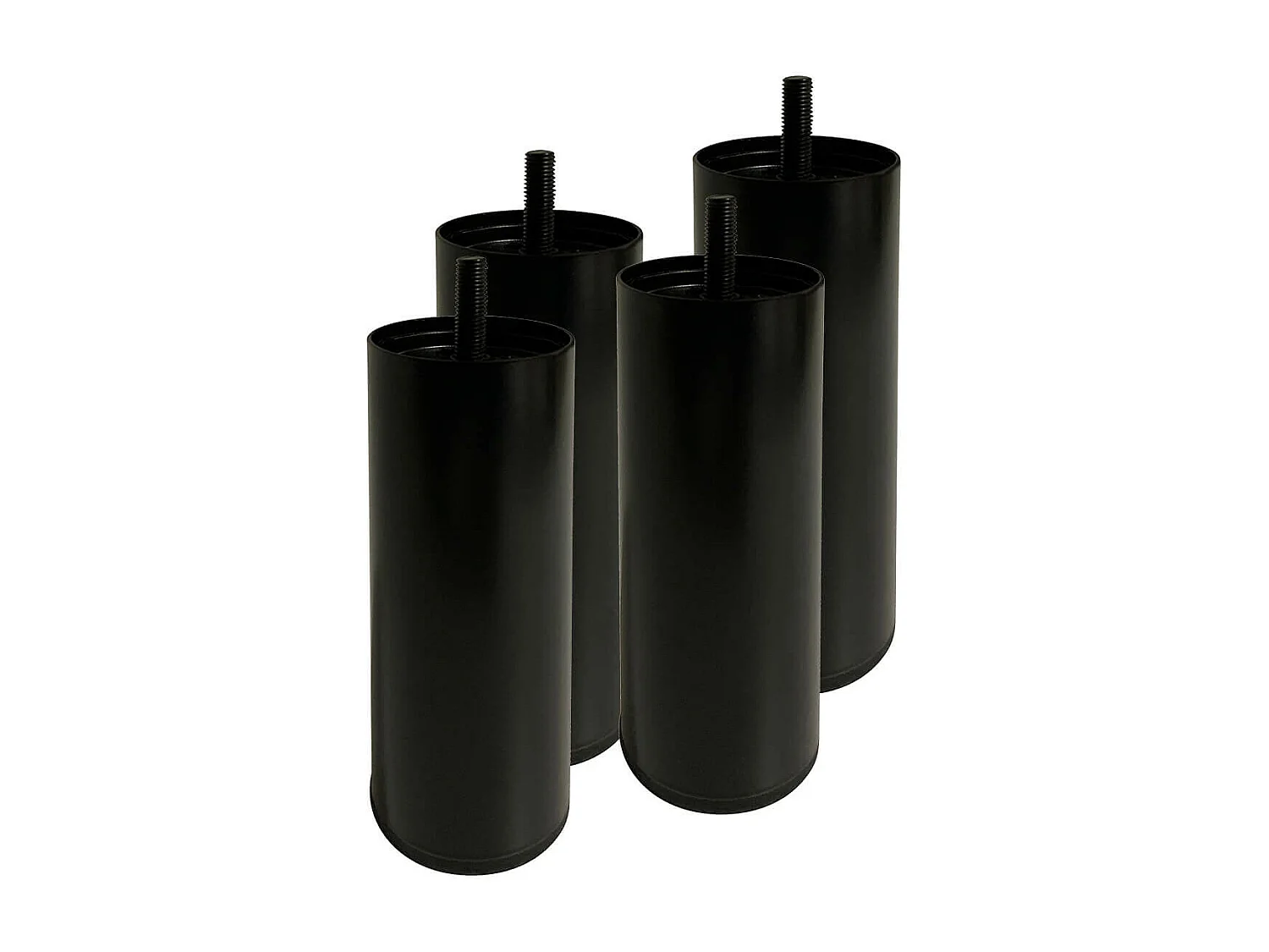 PILLAR - Jeu de 4 Pieds Métalliques Noir 15cm pour Sommier Tapissier