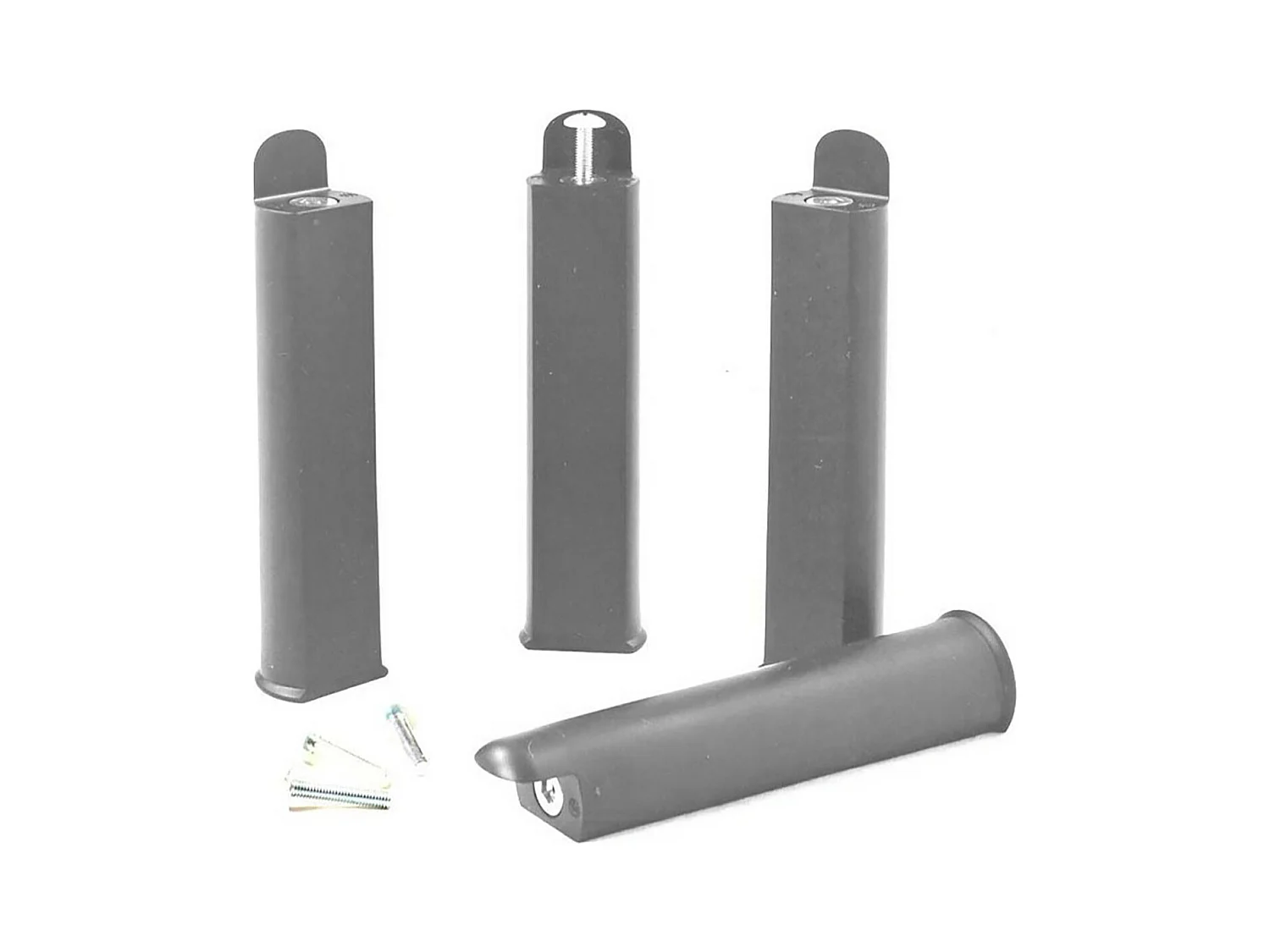PLAST - Jeu de 4 pieds 22 cm gris pour cadre à lattes