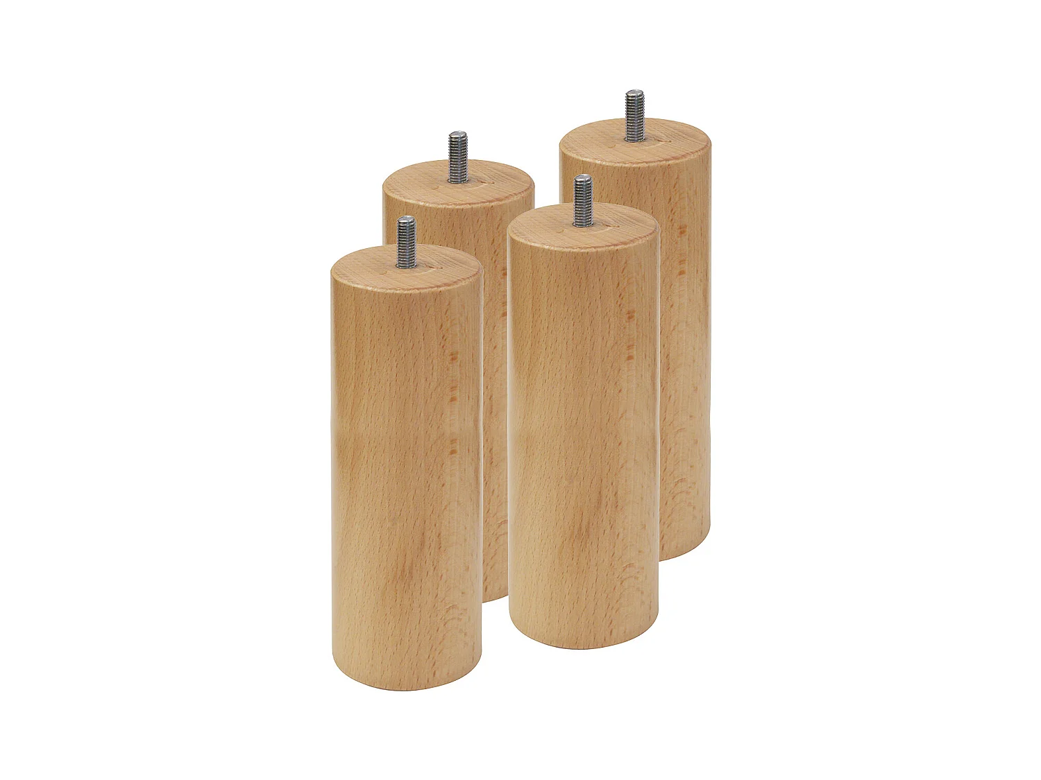 ELEA - Jeu de 4 pieds 20 cm naturel pour sommier tapissier