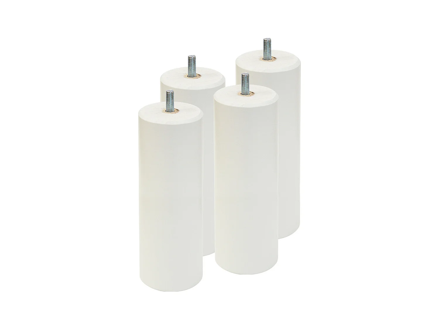 ELEA - Jeu de 4 pieds 20 cm blanc pour sommier tapissier