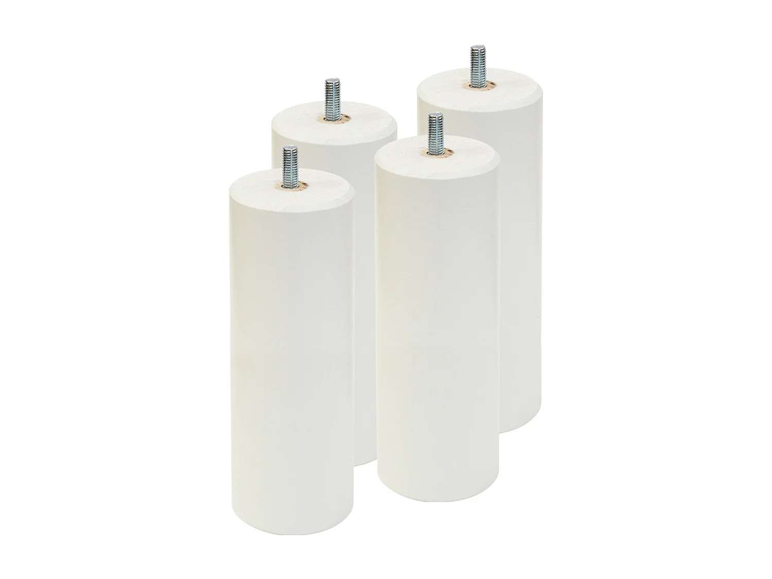 ELEA - Jeu de 4 pieds 20 cm blanc pour sommier tapissier