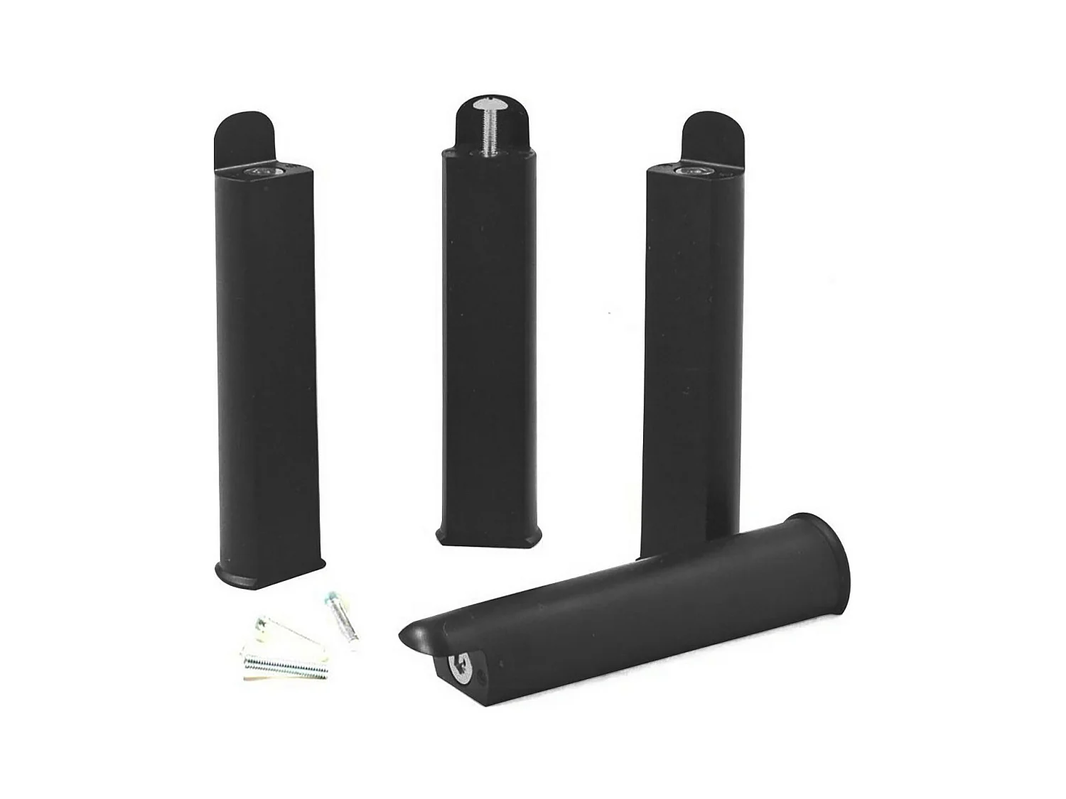 PLAST - Jeu de 4 pieds 22 cm noirs pour cadre à lattes