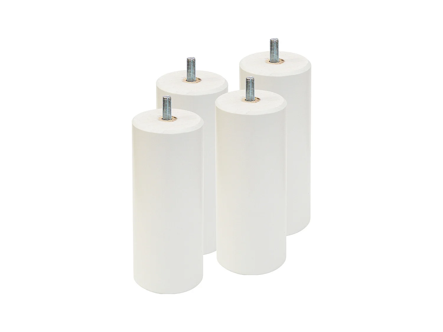 ELEA - Jeu de 4 pieds 15 cm blanc pour sommier tapissier