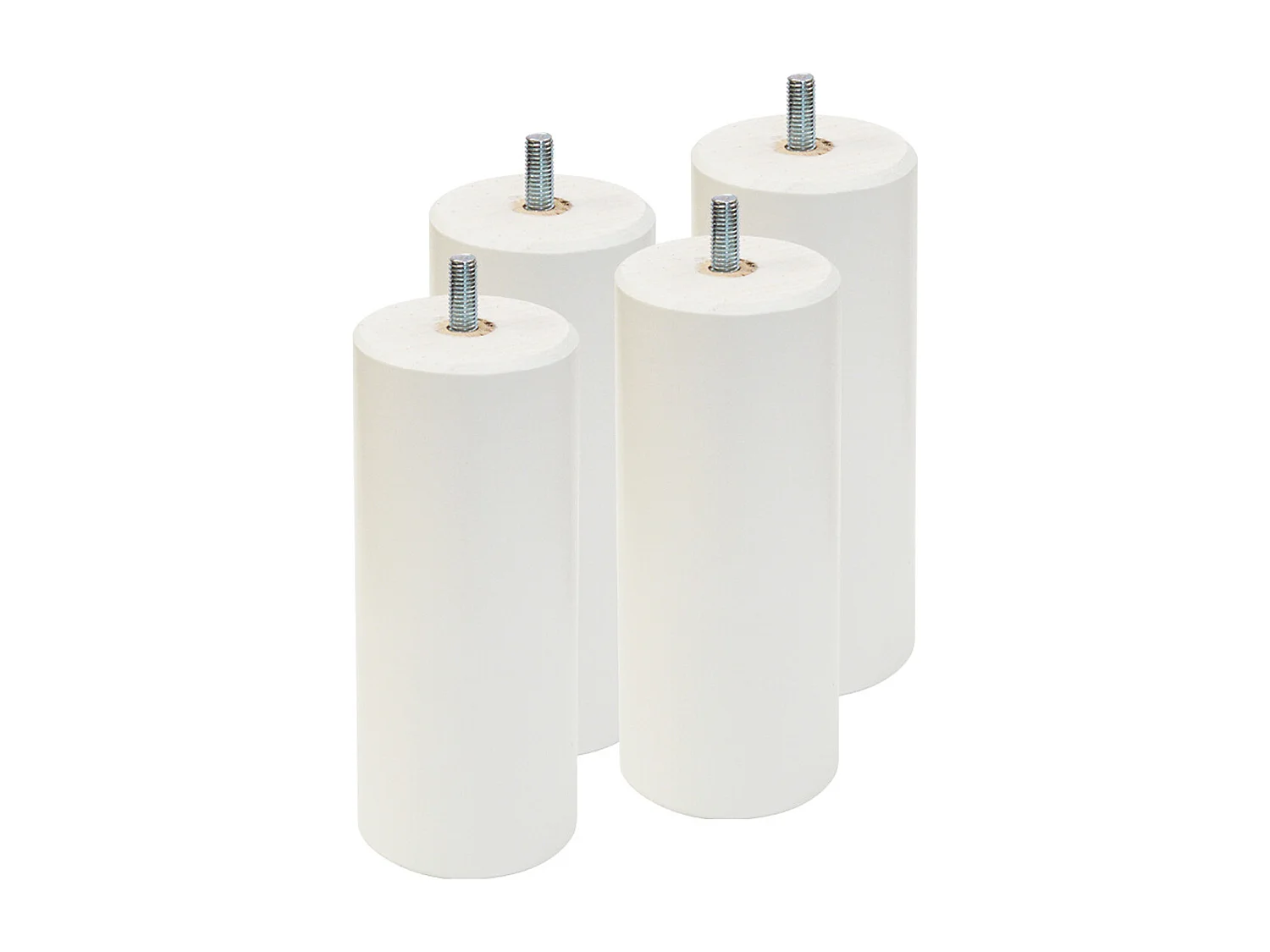 ELEA - Jeu de 4 pieds 15 cm blanc pour sommier tapissier