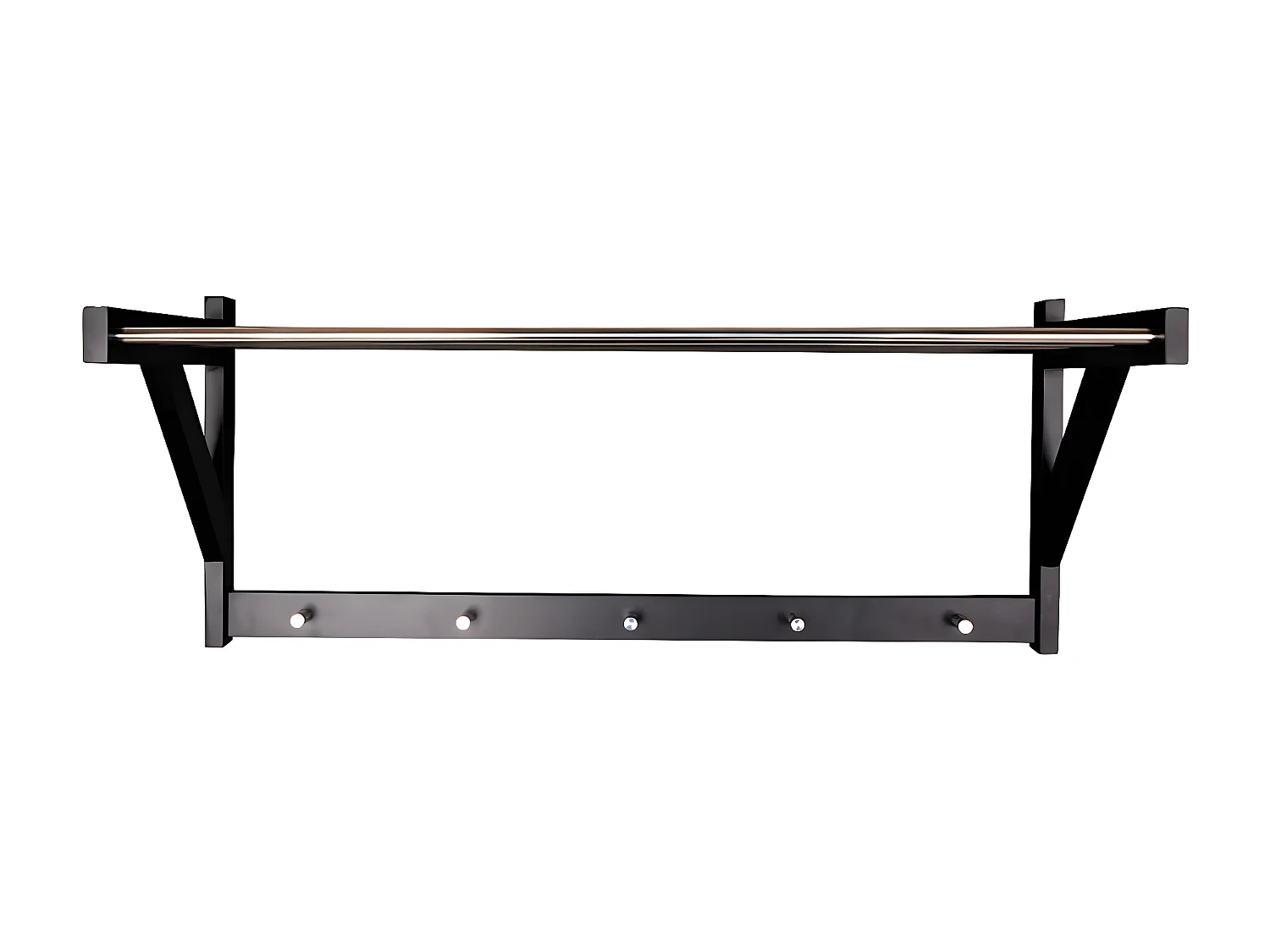 BOSCO - Portemanteau Mural Peuplier Noir et Acier Chromé