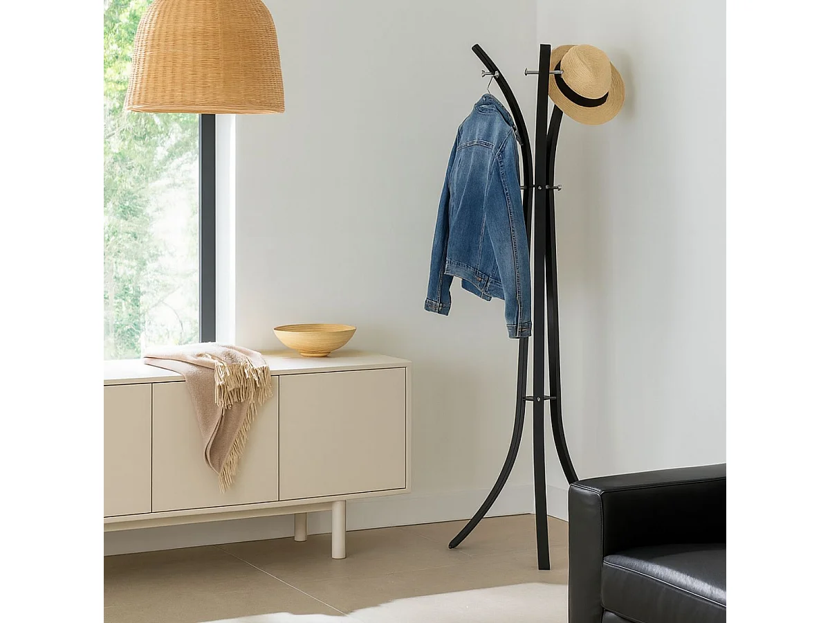 POTHIN - Portemanteau Chromé et Acier Noir