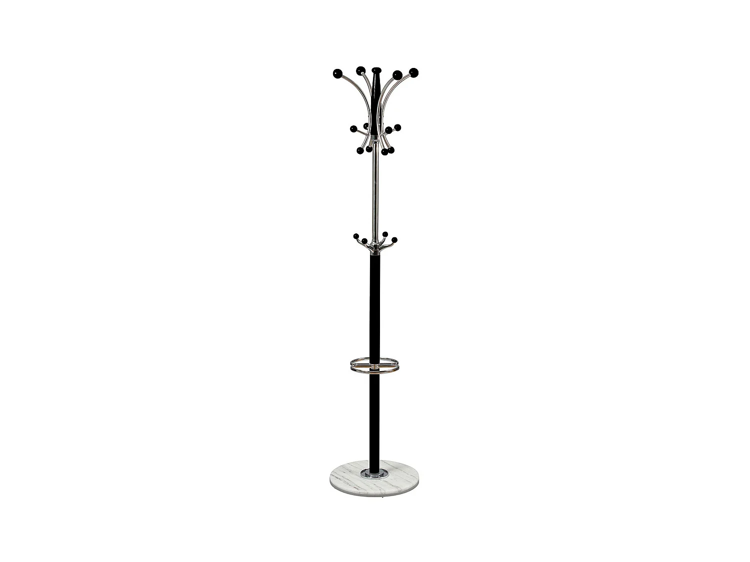 COLOMBE - Portemanteau Bois Massif Noir et Chrome