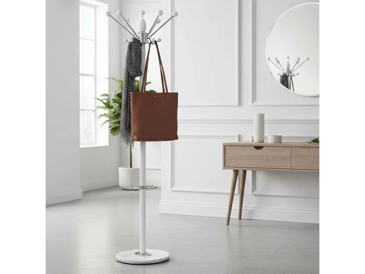 CANELLE - Portemanteau Bois Massif Teinté Blanc