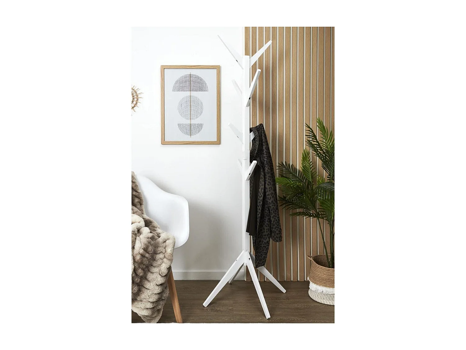 PAKITA - Portemanteau "Arbre" sur Pieds Blanc