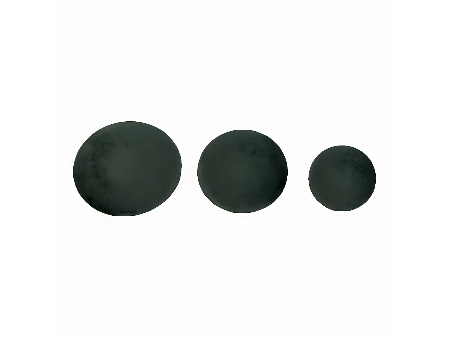 GIZEH - Lots de 3 Patères Rondes Velours Vert et Aspect Laiton