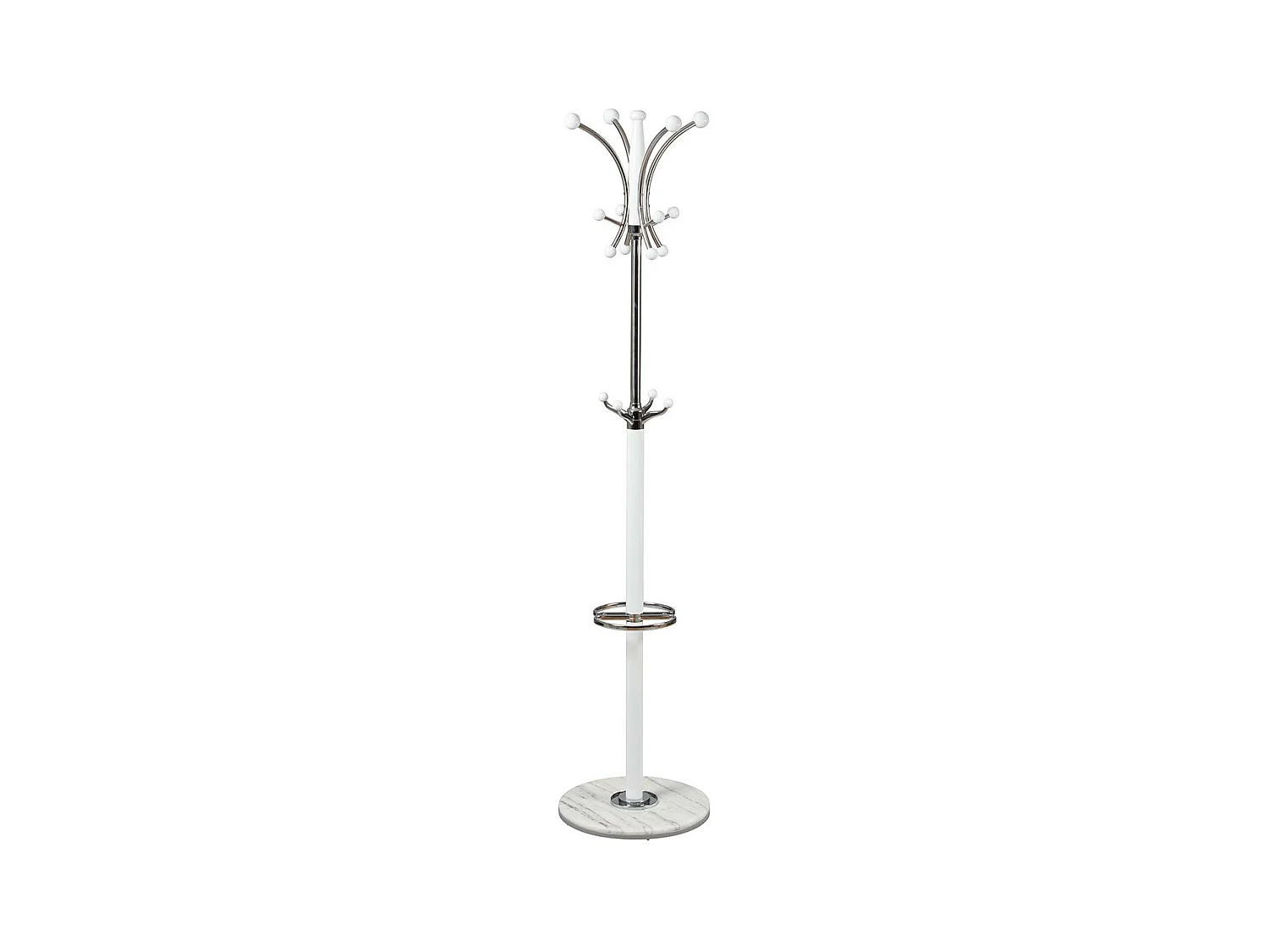 COLOMBE - Portemanteau Bois Massif Blanc et Chrome